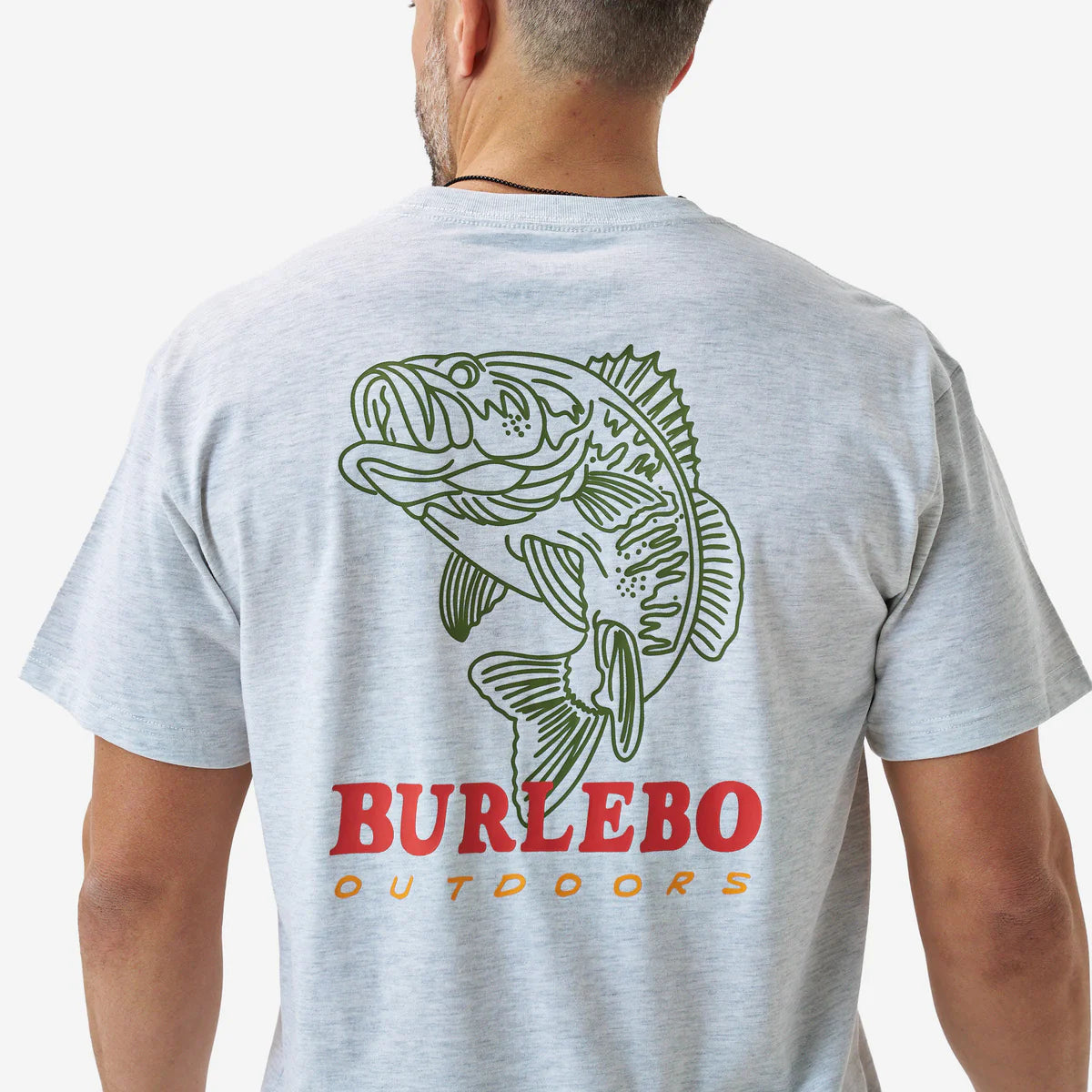 Burlebo Adult Short Sleeve Tee - FISH WILD - HEATHER ASH GREY