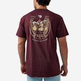 BURLEBO SHORT SLEEVE TEE - HORSESHOE - MAROON