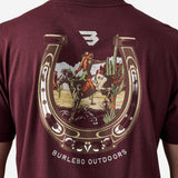 BURLEBO SHORT SLEEVE TEE - HORSESHOE - MAROON