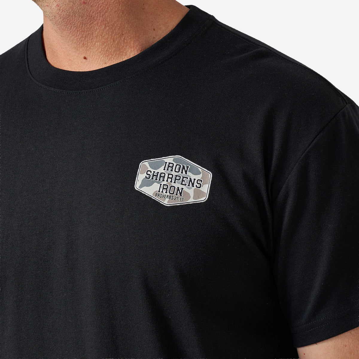 BURLEBO SHORT SLEEVE TEE - IRON SHARPENS IRON - BLACK