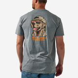 BURLEBO SHORT SLEEVE TEE - MALLARD CAMO DOG - DARK HEATHER GREY