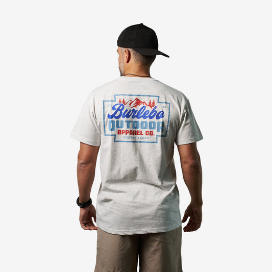 Burlebo Adult Short Sleeve Tee - MOUNTAIN RANGE - HEATHER ASH GREY
