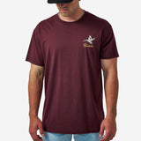 BURLEBO SHORT SLEEVE TEE - PINTAIL TRIANGLE DUCK - MAROON