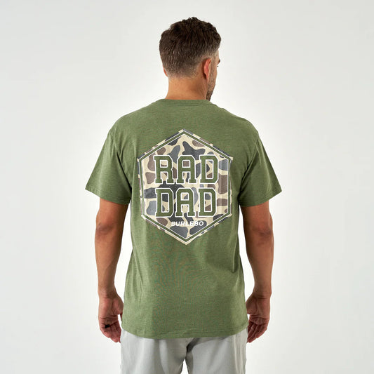 Burlebo Short Sleeve Tee - Rad Dad Deer Camo - Heather Olive