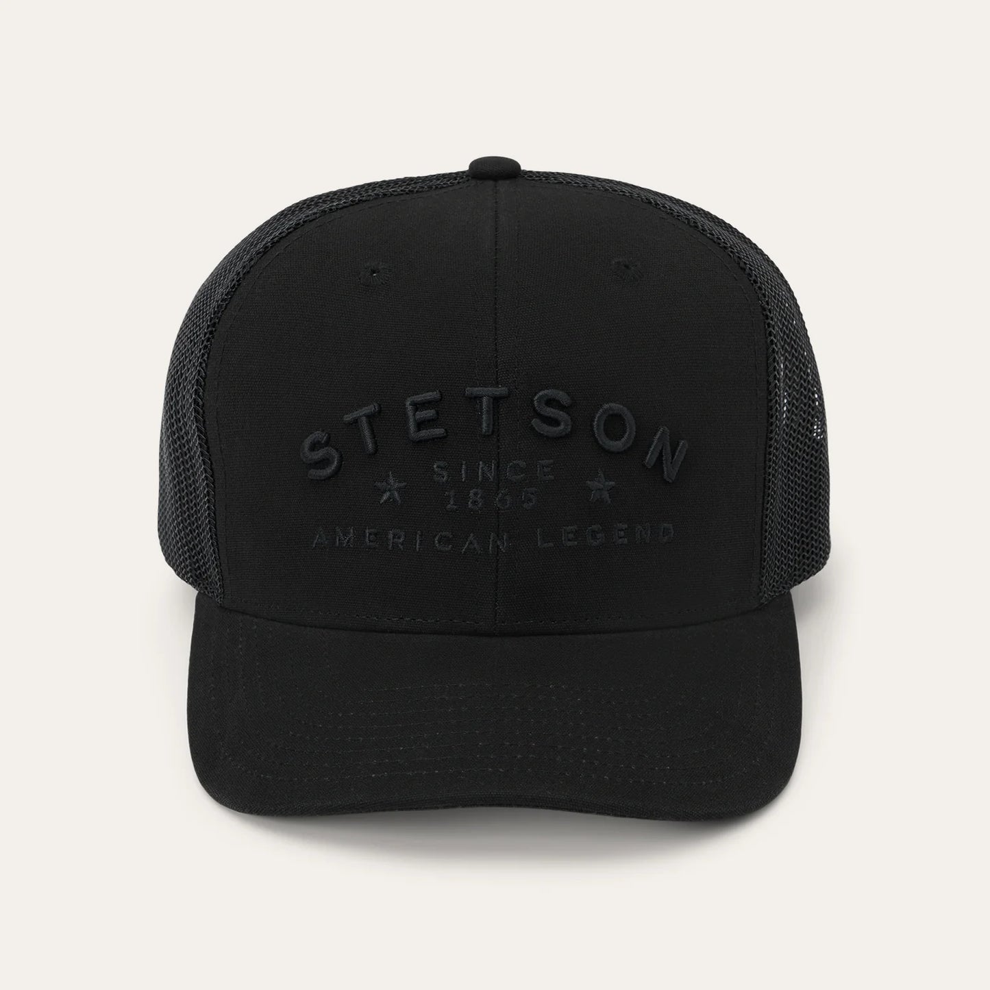 STETSON AMERICAN LEGEND TRUCKER CAP - BLACK