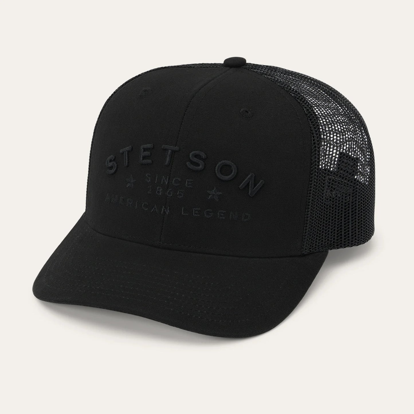 STETSON AMERICAN LEGEND TRUCKER CAP - BLACK