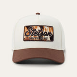STETSON COWHIDE PATCH TRUCKER HAT - BROWN