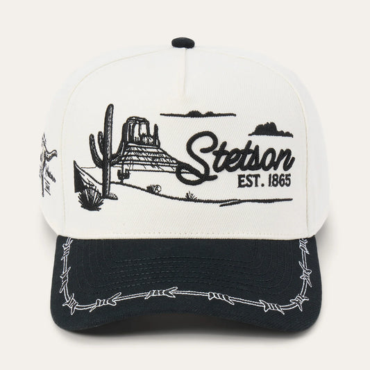 STETSON LANDSCAPE TRUCKER HAT- Off White / Black