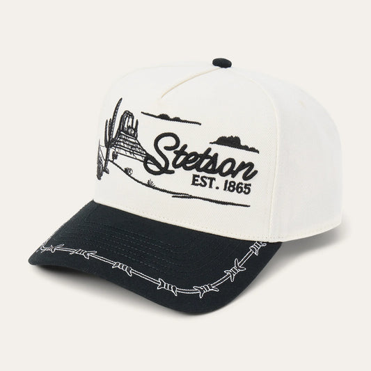 STETSON LANDSCAPE TRUCKER HAT- Off White / Black