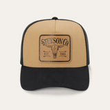 STETSON LONGHORN TAN/BLACK PATCH TRUCKER HAT