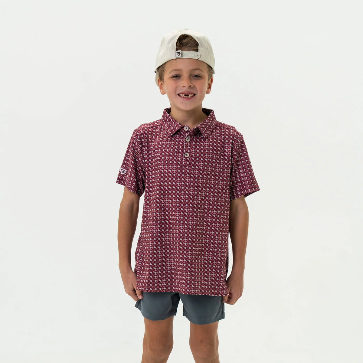 Burlebo Youth Polo - Texas - Maroon & Grey
