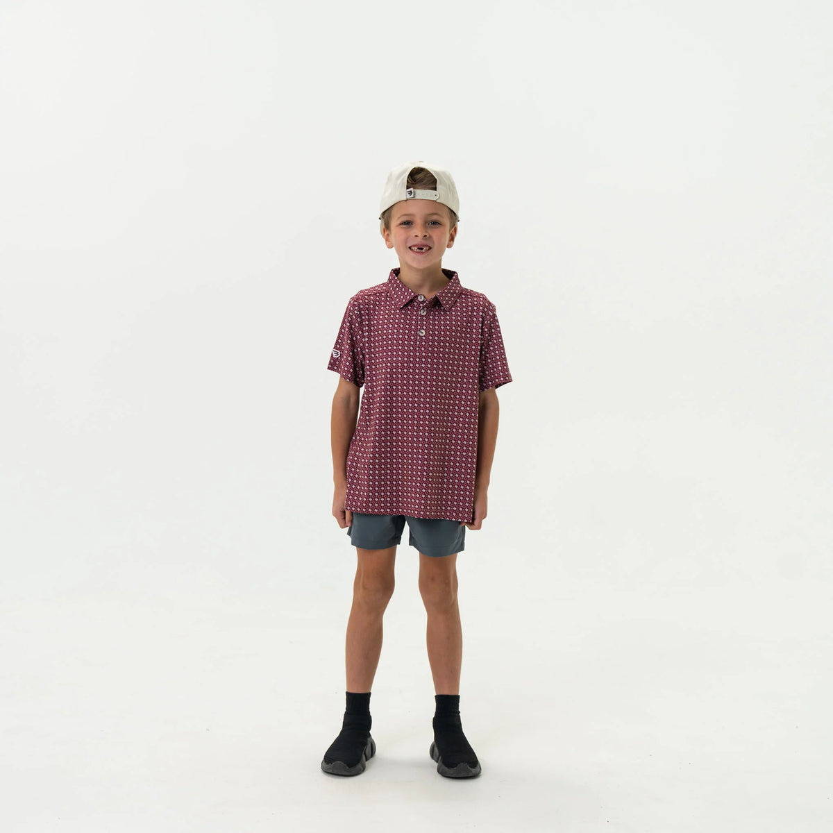 Burlebo Youth Polo - Texas - Maroon & Grey