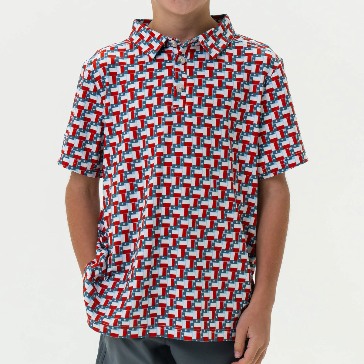 Burlebo Youth Polo - Texas Flag