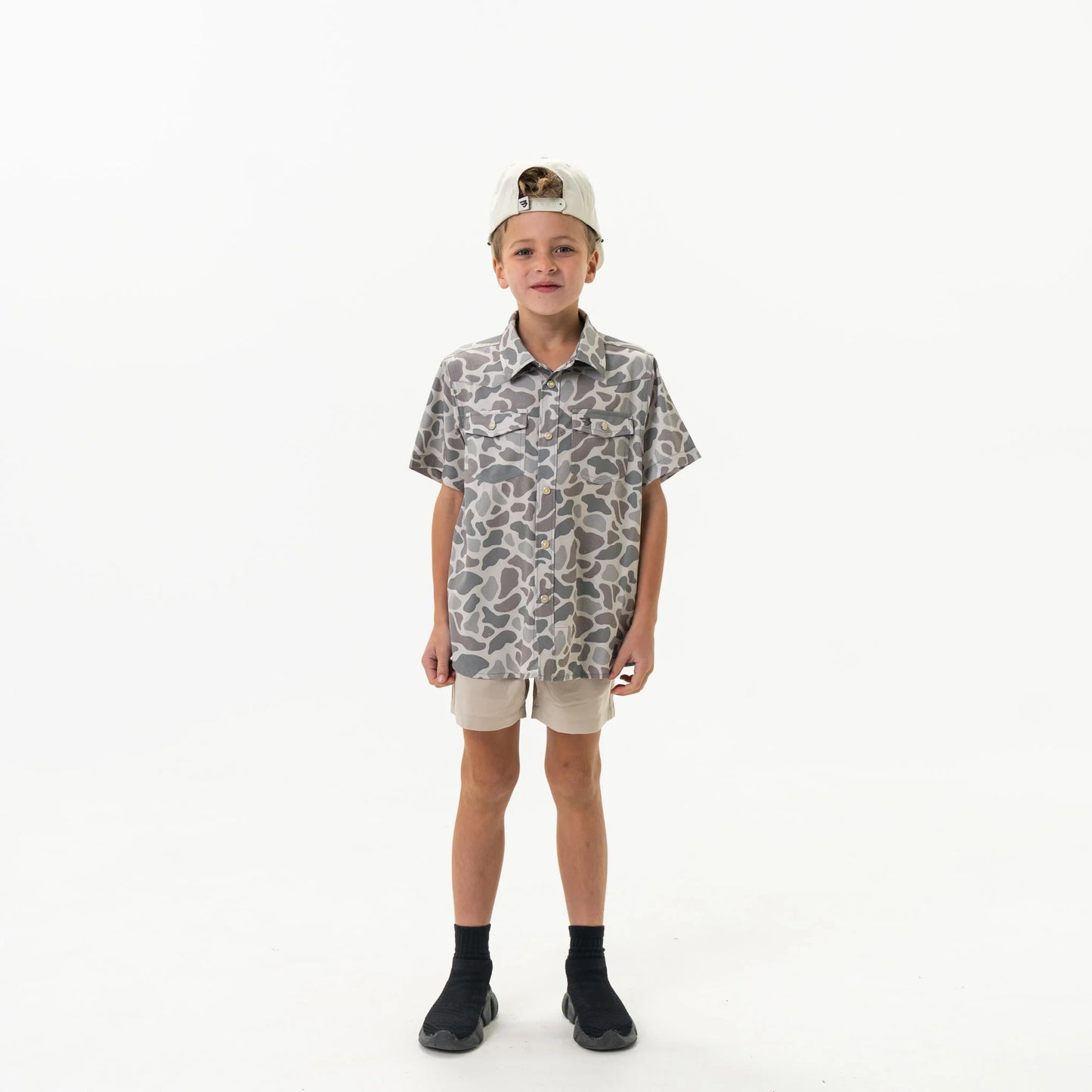 Burlebo Youth Performance Western Shirt - Classic Deer Camo