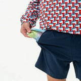 Burlebo Youth Everyday Short - Deep Water Navy - Mayan Pocket