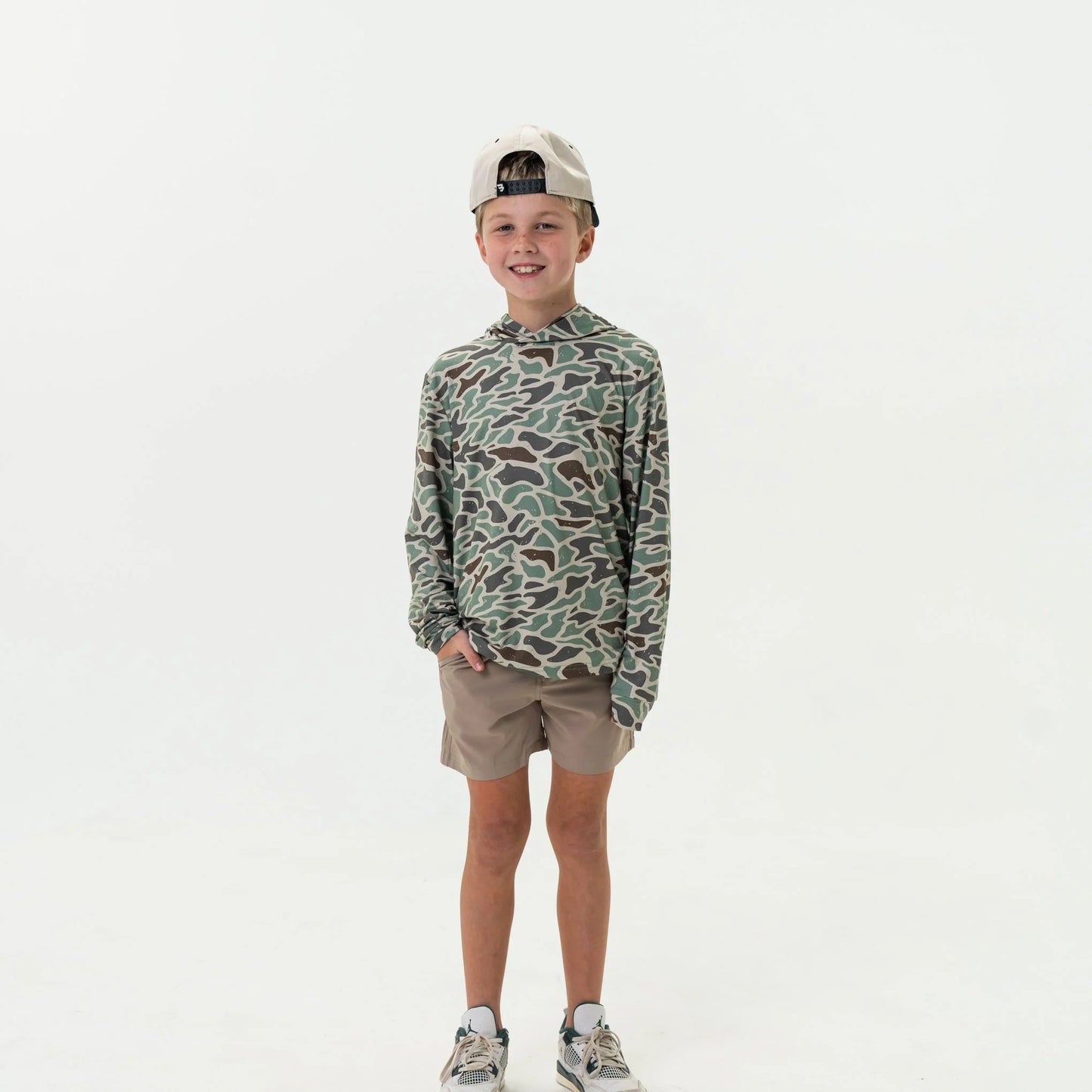 Burlebo Youth Performance Hoodie - Retro Duck Camo