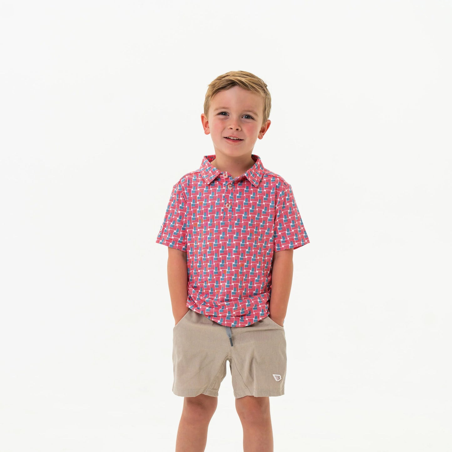 Burlebo Youth Polo - American Flag Print