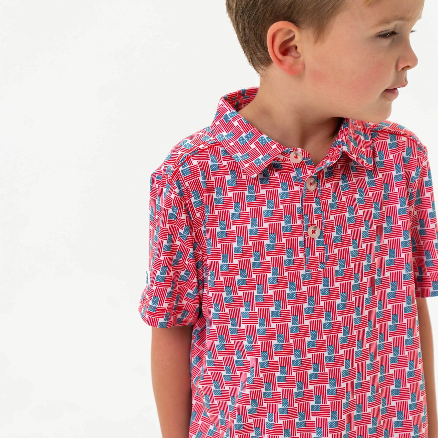 Burlebo Youth Polo - American Flag Print