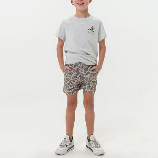 Burlebo Youth Everyday Short - Classic Deer Camo - Grey Pocket