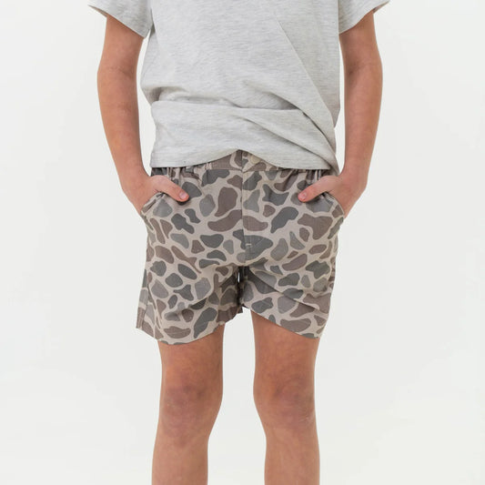 Burlebo Youth Everyday Short - Classic Deer Camo - Grey Pocket