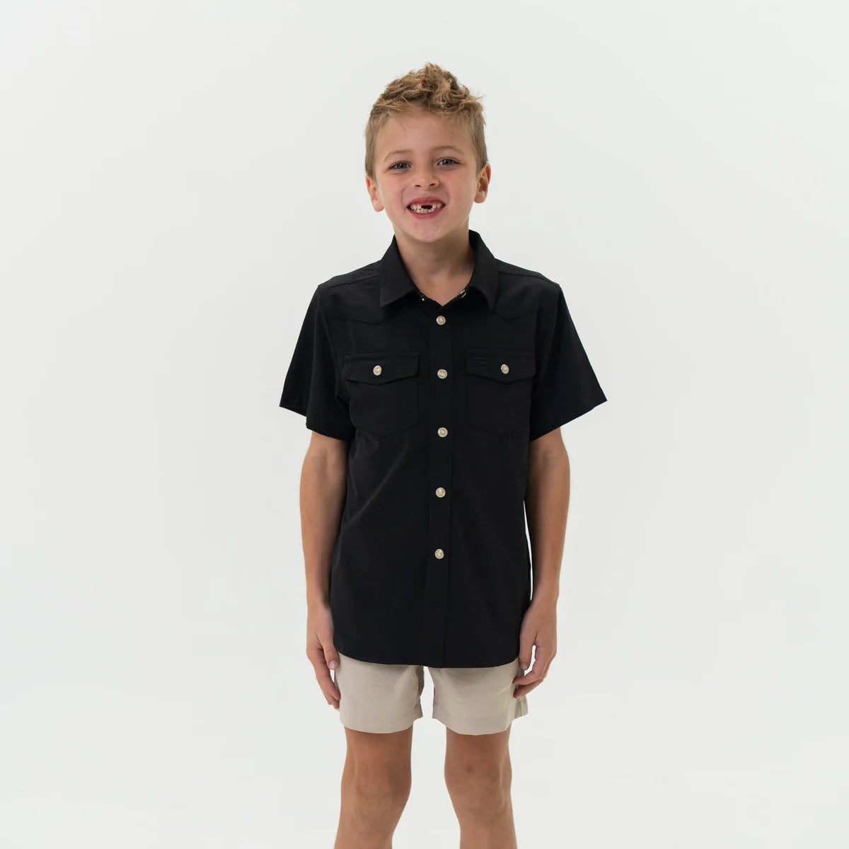 Burlebo Youth Performance Western Shirt - Black