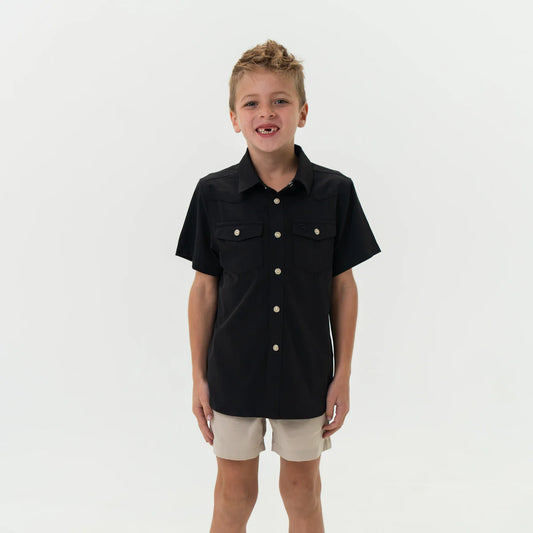 Burlebo Youth Performance Western Shirt - Black