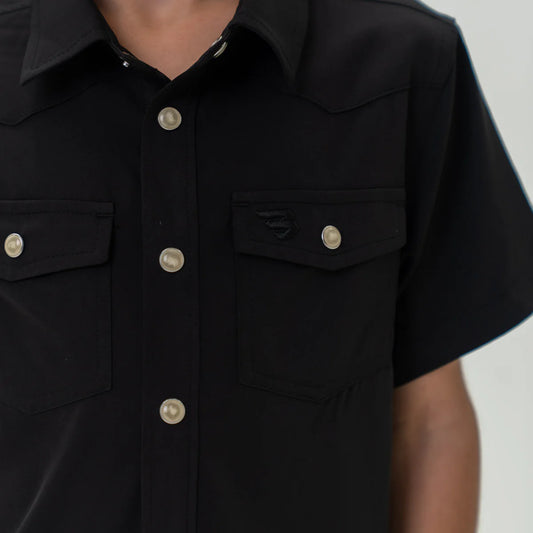 Burlebo Youth Performance Western Shirt - Black