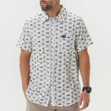 Burlebo Performance Button Up - Flying Mallard Ducks