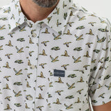 Burlebo Performance Button Up - Flying Mallard Ducks