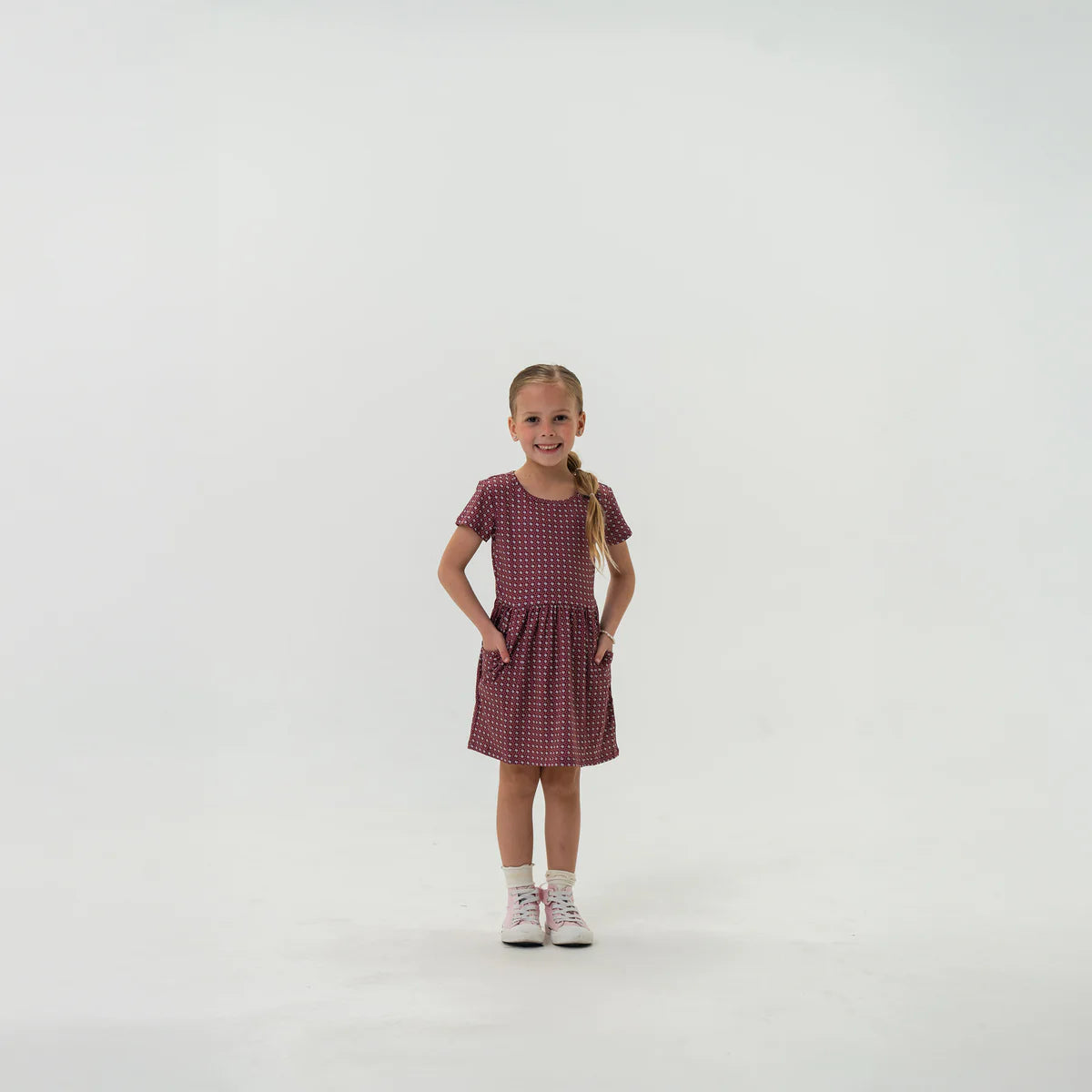 Burlebo Youth Moxie Dress - Texas Maroon & Grey
