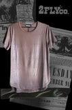 THE SWANKY LEATHER SHORT SLEEVE TOP - MOCHA