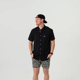 Burlebo Performance Button Up - Heather Black
