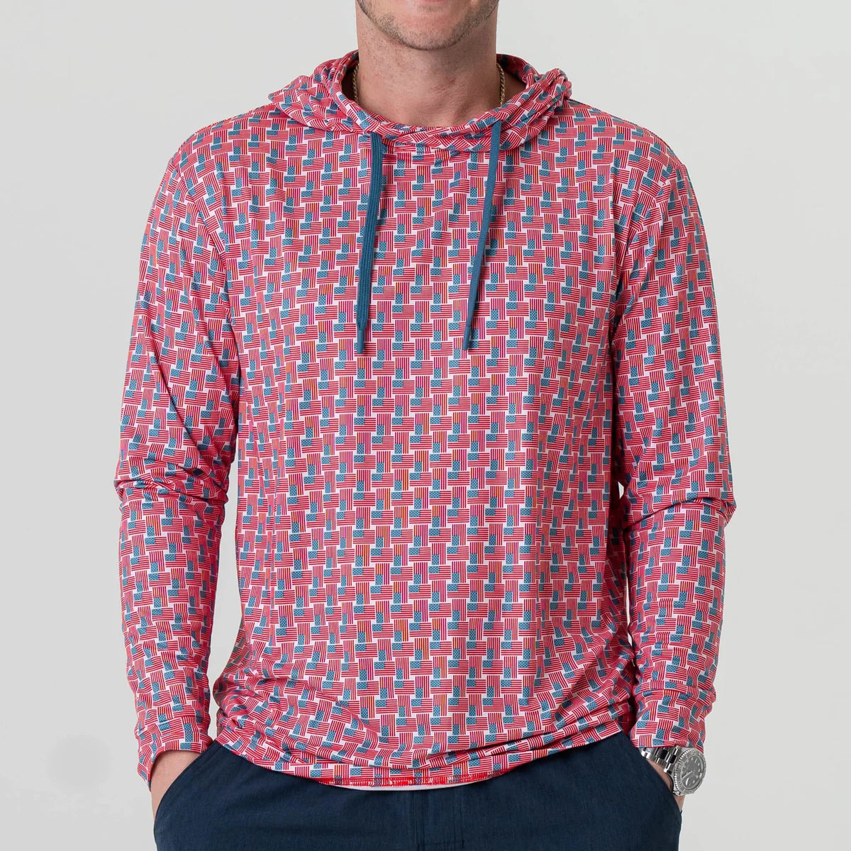Burlebo Performance Hoodie - American Flag Print