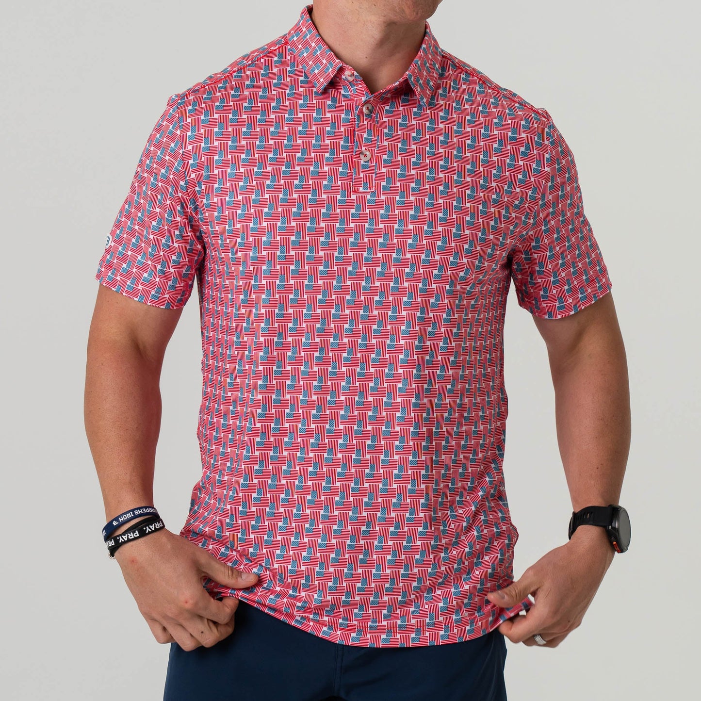 Burlebo Performance Polo - American Flag Print