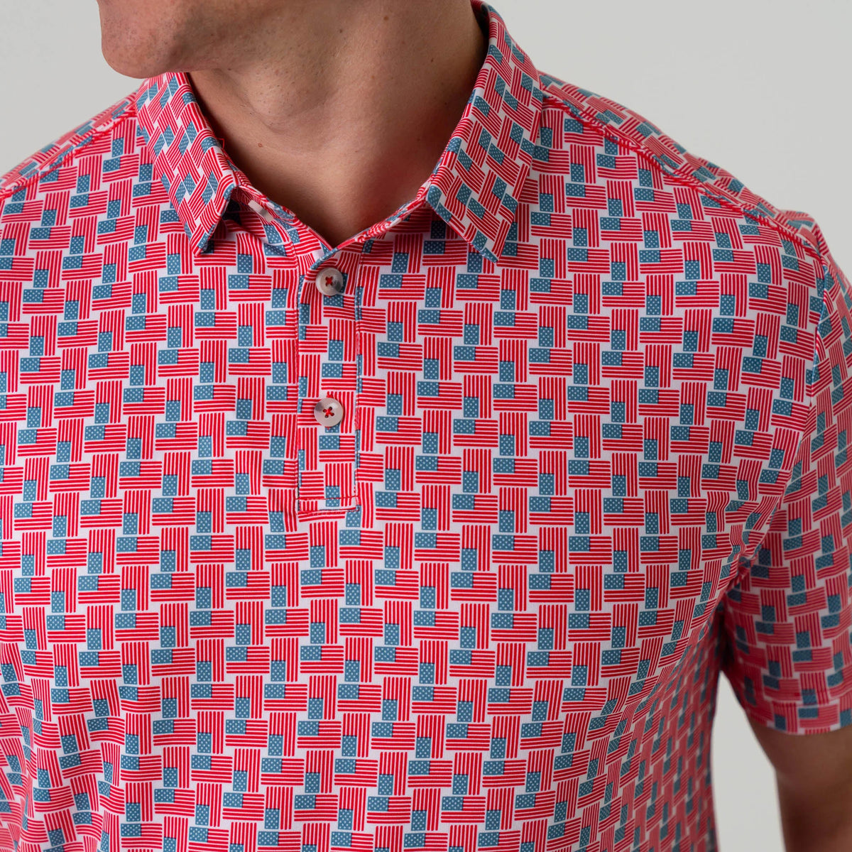 Burlebo Performance Polo - American Flag Print
