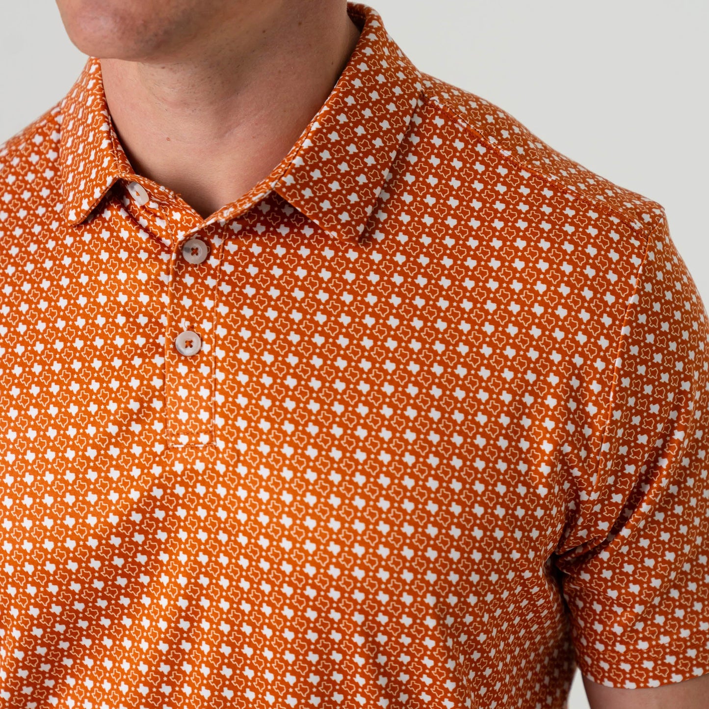 Burlebo Performance Polo - Texas Orange & White