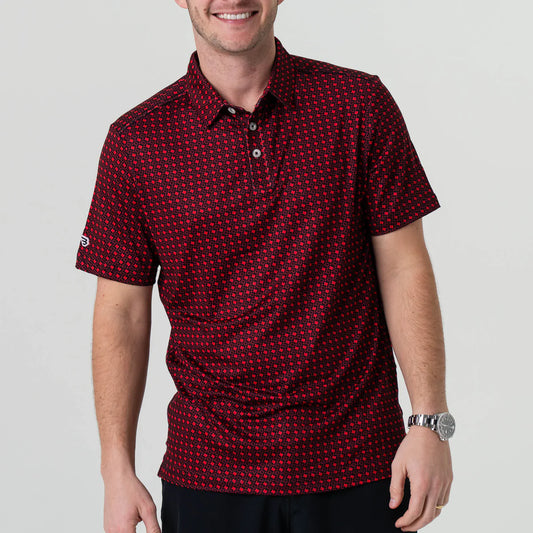 Burlebo Performance Polo - Texas Black & Red