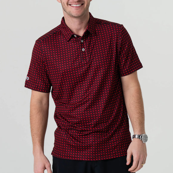 Burlebo Performance Polo - Texas Black & Red
