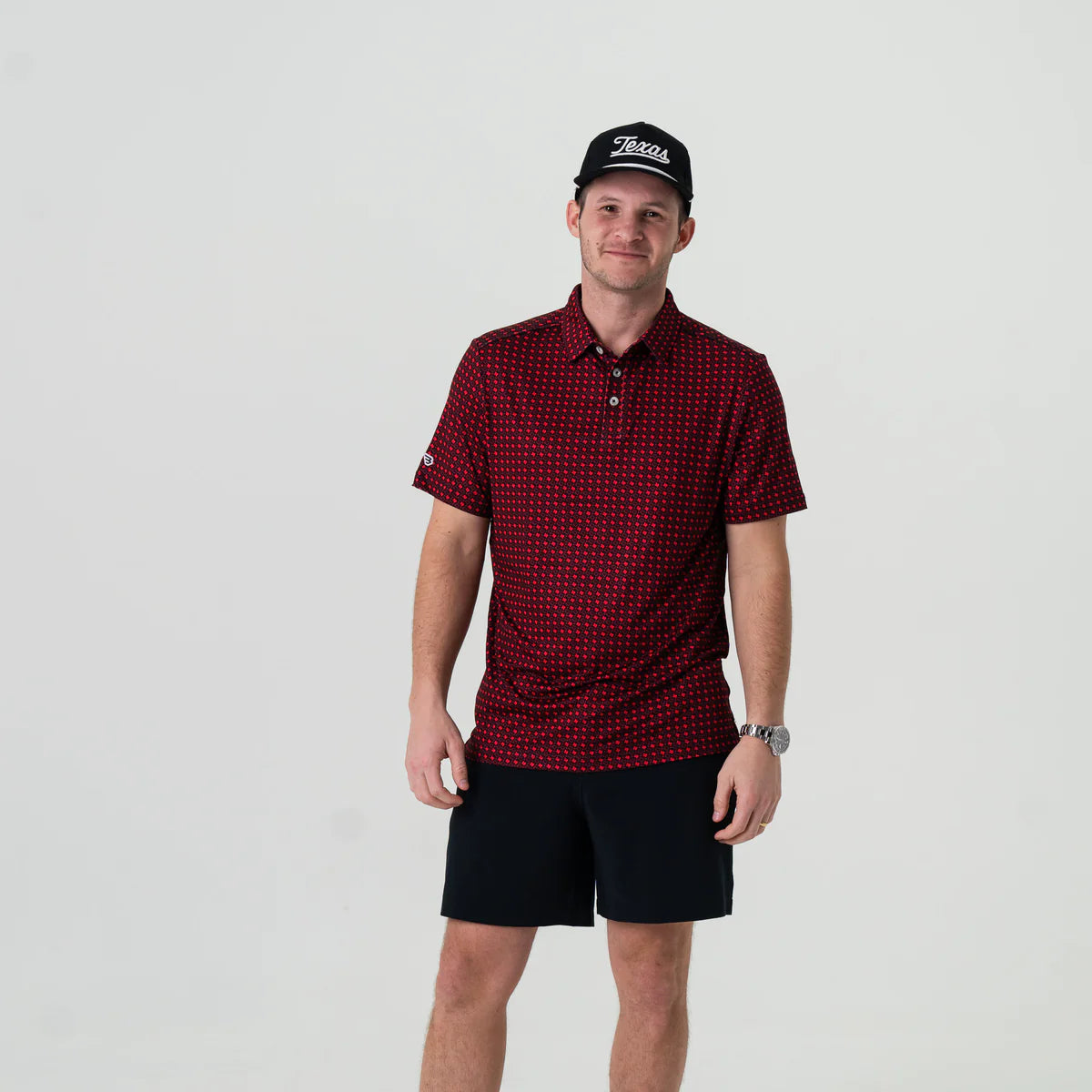 Burlebo Performance Polo - Texas Black & Red