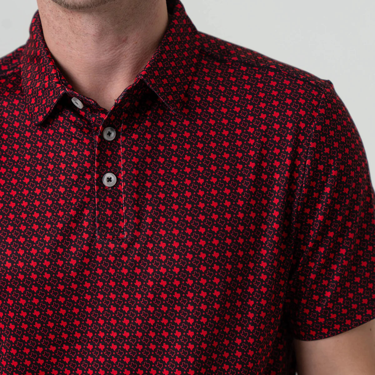 Burlebo Performance Polo - Texas Black & Red