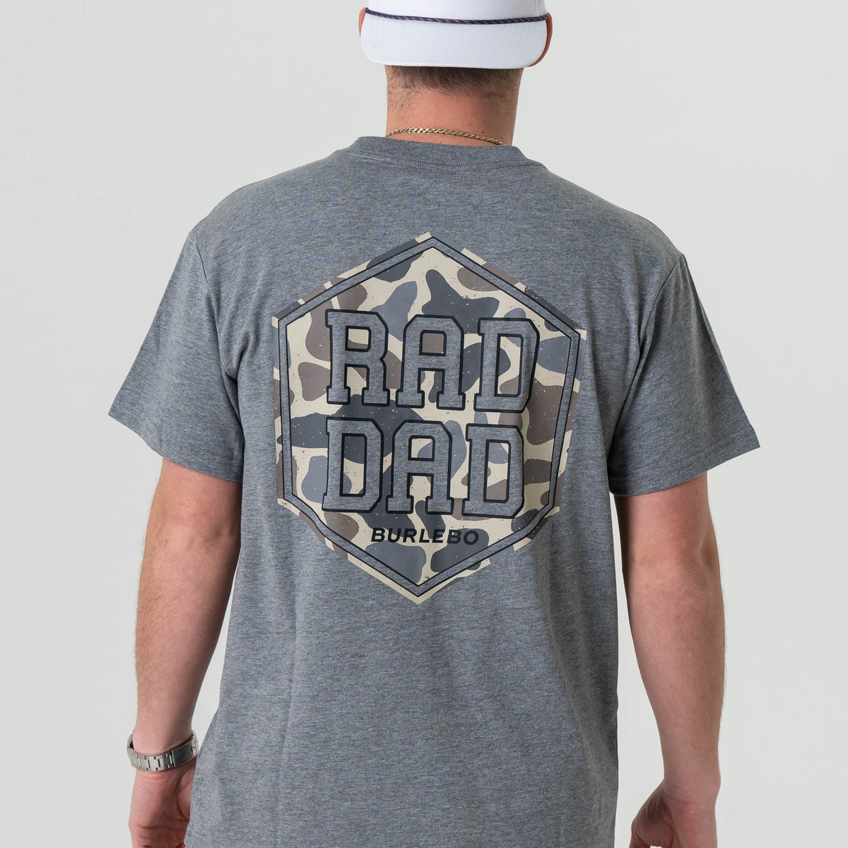 Burlebo Rad Dad Deer Camo Graphic Tee - Dark Heather Grey