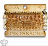 PINK PANACHE Faceted heishi bead bracelet with twisted tube bead feature - B287GGS
