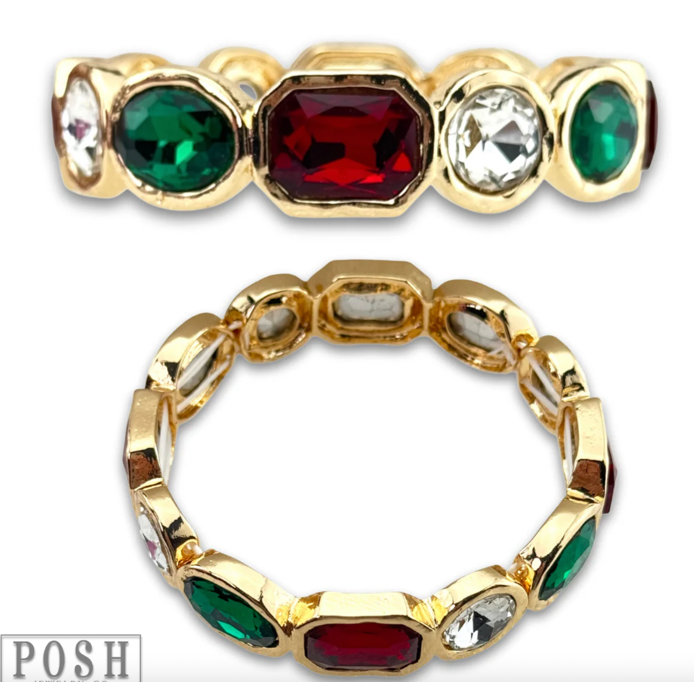 PINK PANACHE Variety shape rhinestone bracelet - 9PB126MLT