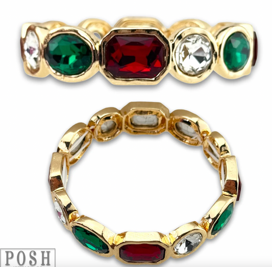 PINK PANACHE Variety shape rhinestone bracelet - 9PB126MLT