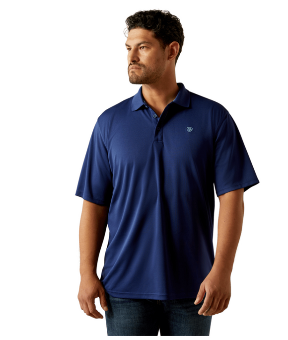ARIAT MENS TEK POLO - BLUE DEPTHS