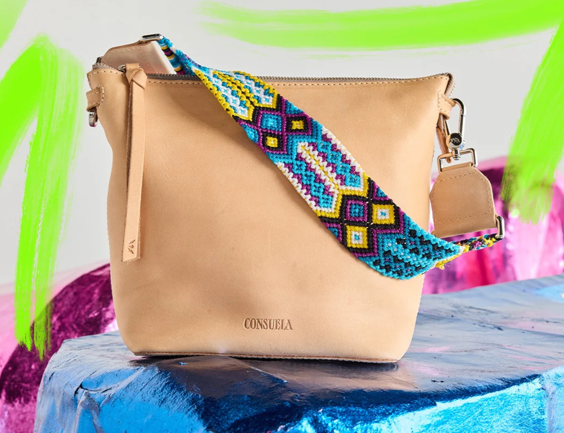 CONSUELA BLUEBERRY WOVEN SHOULDER STRAP