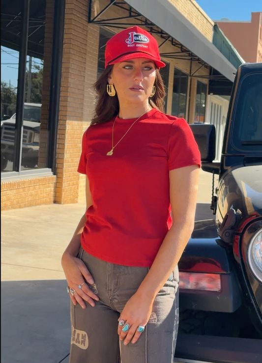 THE CLOUD BASIC SNUG TEE - ROJO