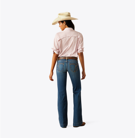 ARIAT WOMEN'S MID RISE HASLEY SLIM TROUSER JEANS - VERMONT