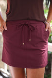 SOLID BURGUNDY SKORT