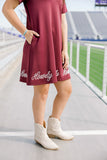 THE SPORTY MAROON DRESS - HOWDY